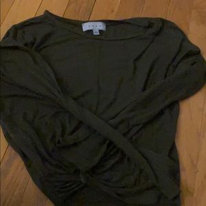 Army Green Cropped Long Sleeve